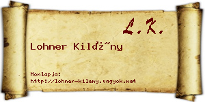 Lohner Kilény névjegykártya
